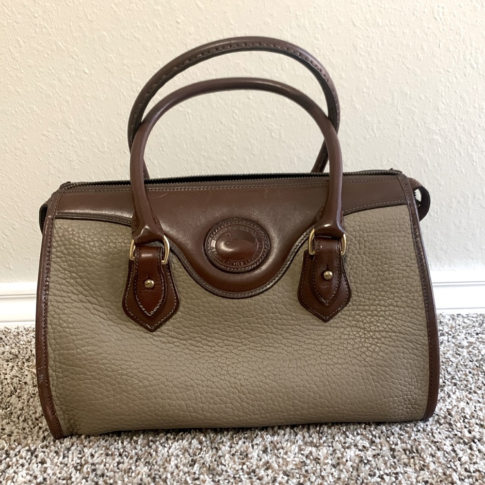 DOONEY AND BOURKE ALL WEATHER LEATHER TWO TONE SATCHEL BFPM-04-143